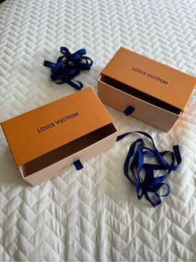 Louis Vuitton LV Authentic Drawer Style Small EMPTY Storage Gift Box, Lot of 2